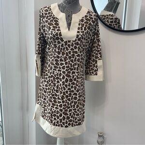 Leopard Print V-Neck Dress